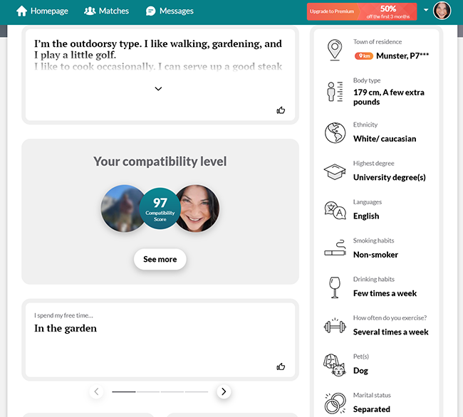 eharmony Compatibility Level